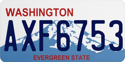 WA license plate AXF6753