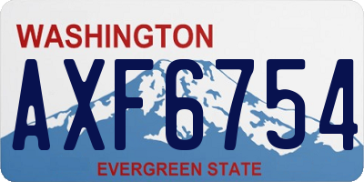 WA license plate AXF6754