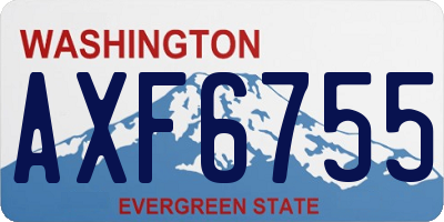 WA license plate AXF6755