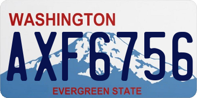 WA license plate AXF6756