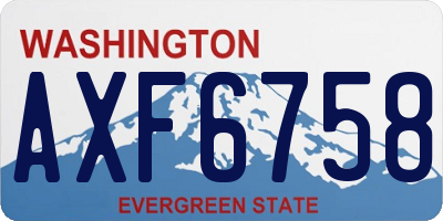 WA license plate AXF6758