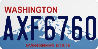 WA license plate AXF6760
