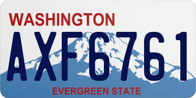 WA license plate AXF6761