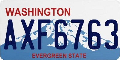 WA license plate AXF6763