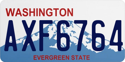 WA license plate AXF6764