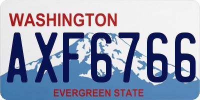 WA license plate AXF6766