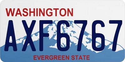 WA license plate AXF6767