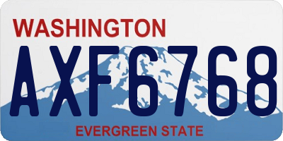WA license plate AXF6768