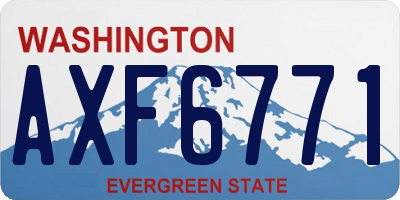 WA license plate AXF6771