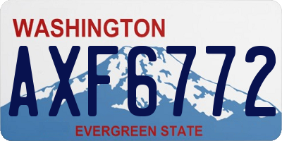 WA license plate AXF6772