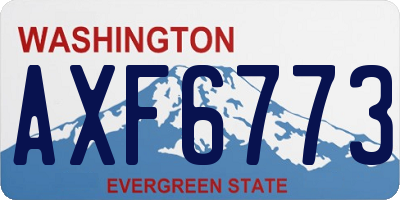 WA license plate AXF6773
