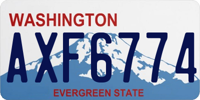 WA license plate AXF6774