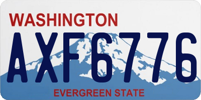 WA license plate AXF6776