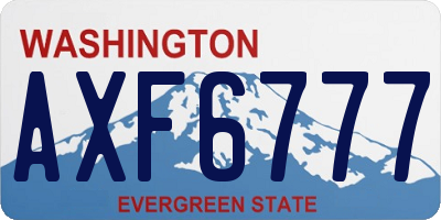 WA license plate AXF6777