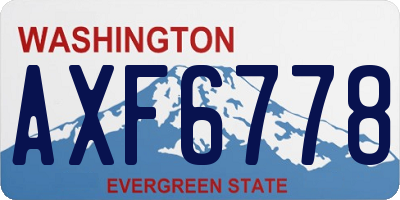 WA license plate AXF6778
