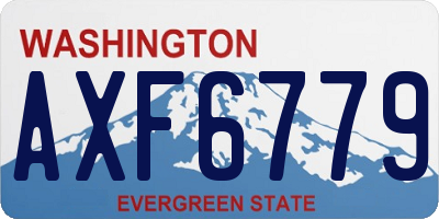 WA license plate AXF6779