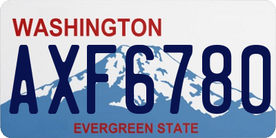 WA license plate AXF6780