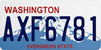 WA license plate AXF6781