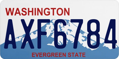WA license plate AXF6784