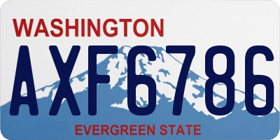 WA license plate AXF6786