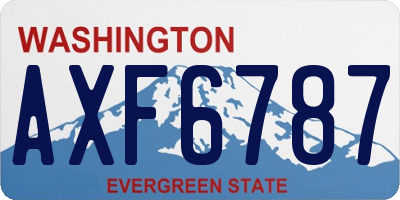 WA license plate AXF6787