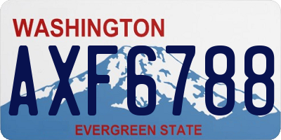 WA license plate AXF6788