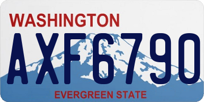 WA license plate AXF6790