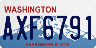 WA license plate AXF6791