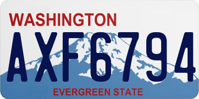 WA license plate AXF6794