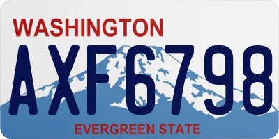 WA license plate AXF6798