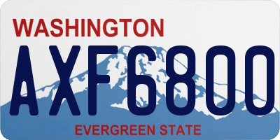 WA license plate AXF6800