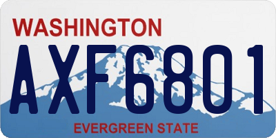 WA license plate AXF6801
