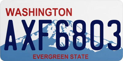 WA license plate AXF6803