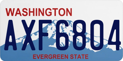 WA license plate AXF6804