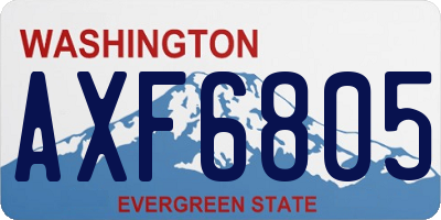 WA license plate AXF6805