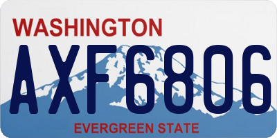 WA license plate AXF6806
