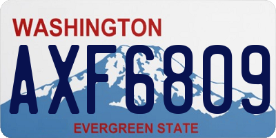 WA license plate AXF6809