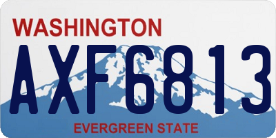 WA license plate AXF6813