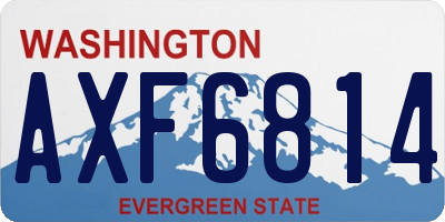 WA license plate AXF6814