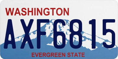 WA license plate AXF6815