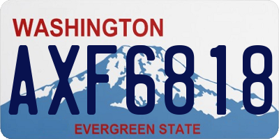 WA license plate AXF6818