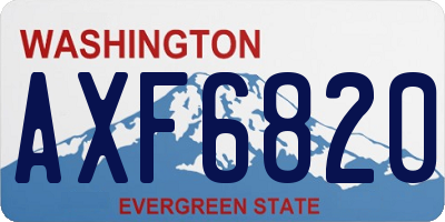 WA license plate AXF6820