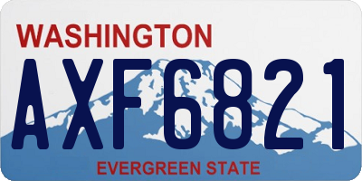 WA license plate AXF6821