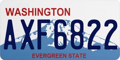 WA license plate AXF6822