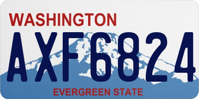 WA license plate AXF6824
