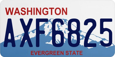 WA license plate AXF6825