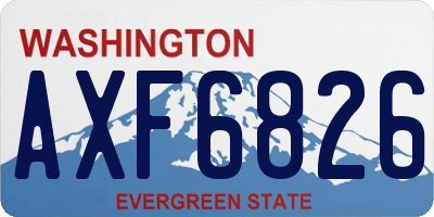 WA license plate AXF6826