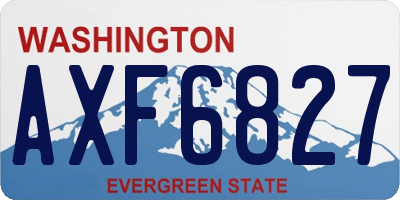 WA license plate AXF6827