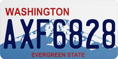 WA license plate AXF6828