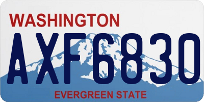 WA license plate AXF6830